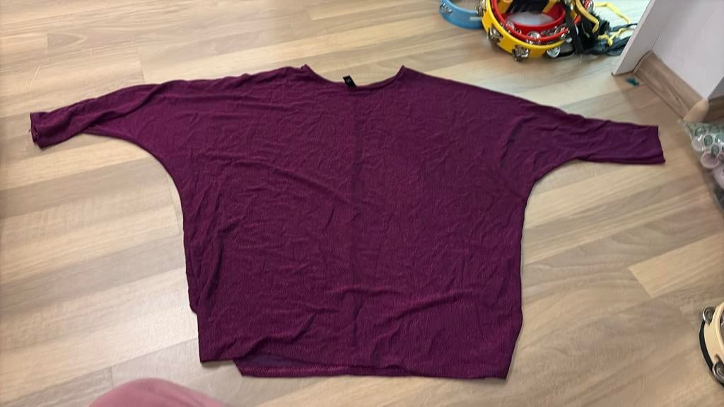Roze glitter top. Vlindermouwen maat L/Xl, Kleding | Dames, Carnavalskleding en Feestkleding, Ophalen of Verzenden, Nieuw, Maat 42/44 (L)