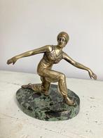 bronzen art deco dame jaren 30 beeld danseres, Ophalen of Verzenden