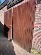 hardhouten dubbele garagedeur, Ophalen, Gebruikt, Garagedeur, Hout