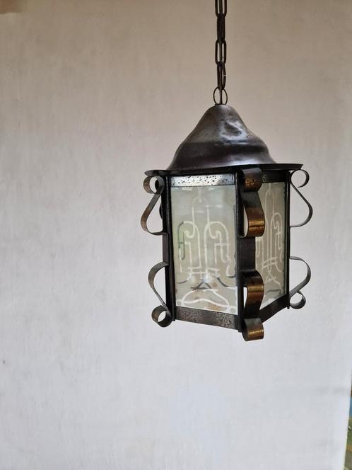 Amsterdamse school art deco hal lantaarn. , Antiek en Kunst, Antiek | Lampen, Ophalen of Verzenden