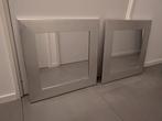 Spiegel zilveren lijst 60x60 (2 stuks), Ophalen, Vierkant, Zo goed als nieuw, Minder dan 100 cm