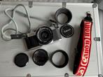 Canon AE-1 set met 3 FD lenzen + strap, Ophalen of Verzenden, Gebruikt, Spiegelreflex, Canon