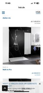 Douch walk in wand, Ophalen, Nieuw, Glas, Douche