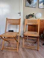 Vintage webbing klapstoelen, Huis en Inrichting, Ophalen, Gebruikt, Bruin, Twee