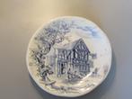 Bord blauw wit Gien 24 cm., Huis en Inrichting, Keuken | Servies, Ophalen of Verzenden, Zo goed als nieuw, Bord(en), Overige stijlen