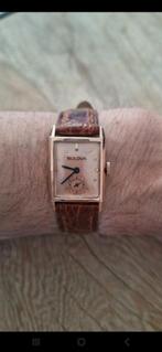 Bulova 14 karaat Rosé gouden zalm kleurige wijzerplaat, Sieraden, Tassen en Uiterlijk, Horloges | Antiek, Met bandje, Polshorloge