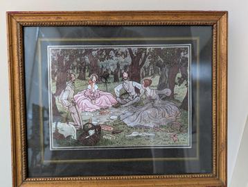 Pierre Brissaud zilverdruk art deco schilderij Frans  beschikbaar voor biedingen