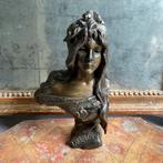 Buste E. Vallanis jugendstil/art nouveau *tres jolie Duiven*, Antiek en Kunst, Verzenden