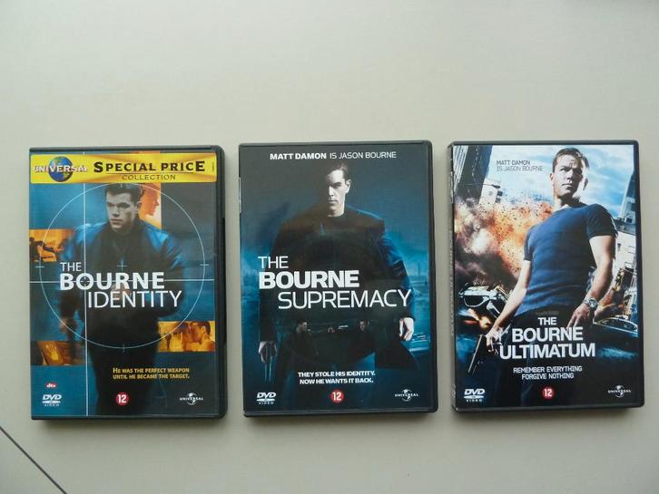 The Bourne Trology met Matt Damon als Jason Bourne, Cd's en Dvd's, Dvd's | Actie, Zo goed als nieuw, Vanaf 12 jaar, Ophalen of Verzenden