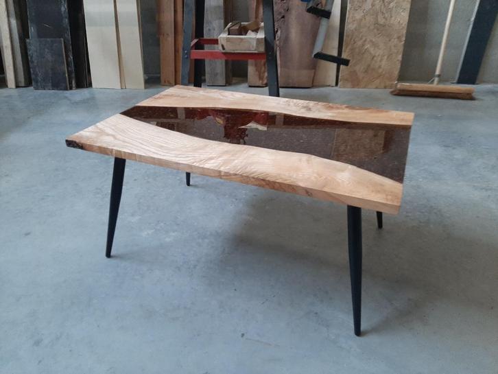 epoxy tafel, Huis en Inrichting, Tafels | Salontafels, Zo goed als nieuw, Minder dan 50 cm, 50 tot 100 cm, 50 tot 100 cm, Rechthoekig