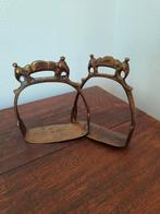 Setje messing stijgbeugels gedecoreerd met olifanten, Ophalen of Verzenden