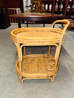 Rotan bijzettafel barmeubel serveer tafel, Antiek en Kunst, Ophalen