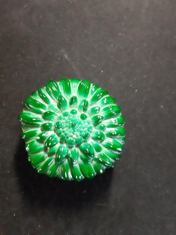 Groene persglazen dekseldoos Curt Schlevogt, Antiek en Kunst, Antiek | Glas en Kristal, Ophalen of Verzenden