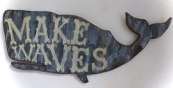 Houten wand bord/walvis/kinderkamer/strand decor/beach/whale beschikbaar voor biedingen