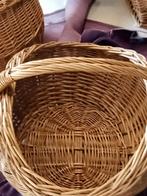 Handgemaakte rieten mand, Gebruikt, Mand, Rond, Ophalen of Verzenden