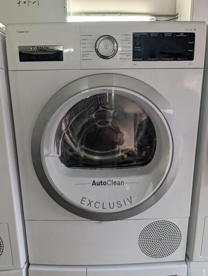 Bosch WTXH8M00NL Warmtepomp, 9kg, A+++, AutoClean, HC, Witgoed en Apparatuur, Wasdrogers, Refurbished, Condens, 8 tot 10 kg, 85 tot 90 cm