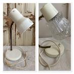 2x Brocante oude bureaulamp - bureaulampje - tafellamp, Gebruikt, Glas, Ophalen of Verzenden, Nvt