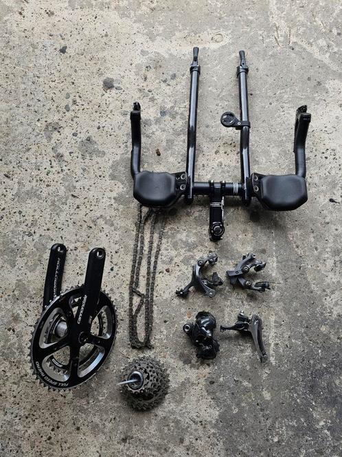 Shimano Ultegra 11 speed tijdrit tt triatlon groepset/stuur, Fietsen en Brommers, Fietsonderdelen, Gebruikt, Racefiets, Ophalen
