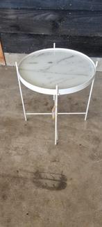 Cupid Bijzettafel Marmer Wit, Minder dan 55 cm, Rond, Nieuw, Ophalen of Verzenden