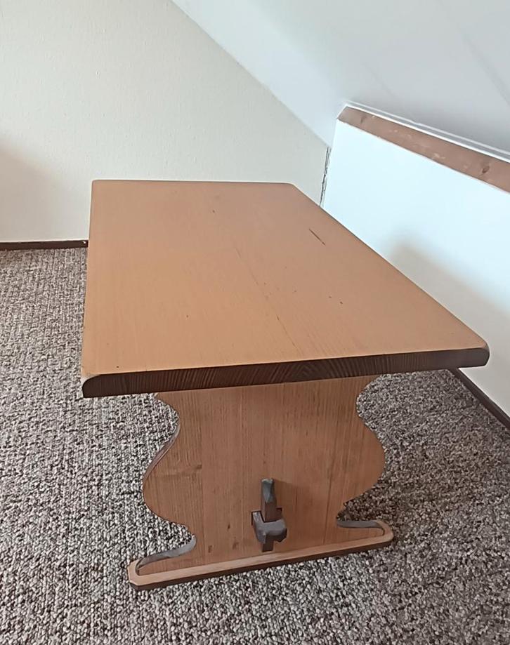 Klooster (salon) tafel Australisch hardhout pure vakmanschap, Huis en Inrichting, Tafels | Salontafels, Gebruikt, Minder dan 50 cm