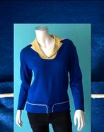 Vintage originele jaren 70 truitje blauw groen/geel maat 38, Maat 38/40 (M), Vintage, Gedragen, Verzenden