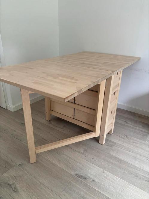 IKEA NORDEN Uitschuiftafel + 4 Stoelen, Huis en Inrichting, Tafels | Eettafels, Zo goed als nieuw, 50 tot 100 cm, 150 tot 200 cm