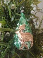 Vintage kerstbal van glas hert, Diversen, Kerst, Ophalen of Verzenden, Zo goed als nieuw