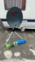 Mobiele Triax schotel met statief voor op de camping, Verzenden