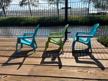 Kinder relax tuinstoel blauw en groen (3 stuks) beschikbaar voor biedingen