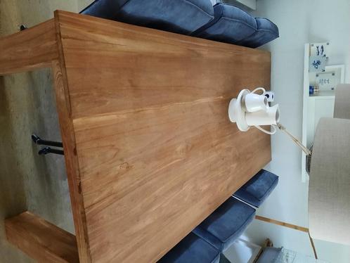 Eethoek Teakhouten Eettafel 6 persoons inkl stoelen, Huis en Inrichting, Tafels | Eettafels, Zo goed als nieuw, 50 tot 100 cm