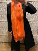 Oranje Goud Paillet Pashmina Sjaal Zijde Wol, Ophalen of Verzenden, Zo goed als nieuw, Sjaal