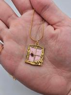 Stainless steel roze raam bedel ketting, Overige materialen, Overige voorstellingen, Nieuw, Ophalen of Verzenden