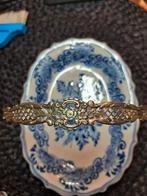 Antiek Makkum Schaaltje met Zilver Hengsel, Antiek en Kunst, Ophalen of Verzenden