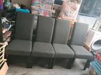 4 Grijze Eetkamerstoelen, Ophalen, Hout, Gebruikt, Vier
