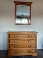 Mooie eikenhouten commode met spiegel, Huis en Inrichting, Ophalen, Zo goed als nieuw, Tweepersoons