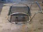 Vintage art deco bar cart trolley 1930, Huis en Inrichting, Tafels | Bijzettafels, Ophalen, Zo goed als nieuw, Rechthoekig, Glas