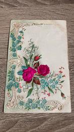 Mooie oude ansichtkaart Zijden rozen 1904 details Wolvega, Ophalen of Verzenden, Voor 1920, Gelopen