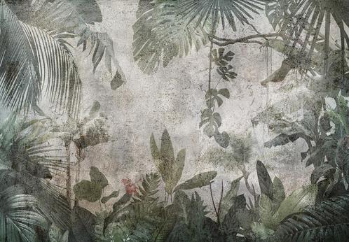 Botanisch behang Forest Jungle, trendy, industrieel, beton, Huis en Inrichting, Stoffering | Behang, Verzenden