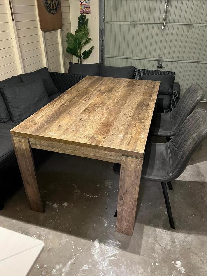 Donkerbruine rechthoekige eettafel, Huis en Inrichting, Tafels | Eettafels, Gebruikt, 100 tot 150 cm, 50 tot 100 cm, Vijf personen of meer