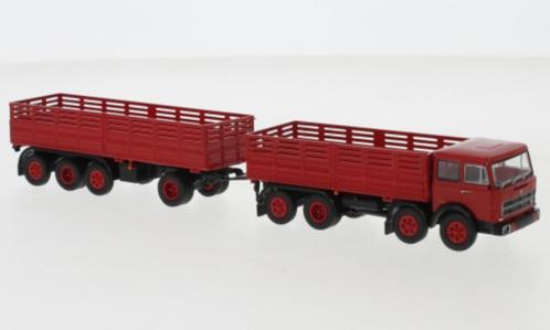 Brekina 58530 Fiat 691 Vrachtwagen combinatie rood - actie., Hobby en Vrije tijd, Modelauto's | 1:87, Nieuw, Bus of Vrachtwagen