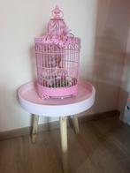 Roze bijzettafel met vogelkooi decoratie, Ophalen