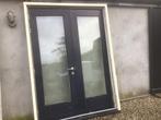 PUI openslaande dubbele deuren met KOZIJN serre Tiny house, Ophalen, Gebruikt, Buitendeur, Glas
