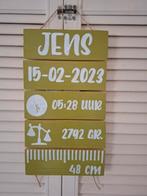 Geboortebord Naambordje Kraamcadeau Persoonlijk, Info@rwhoutidee.nl, Nieuw, Ophalen of Verzenden, RW Houtidee