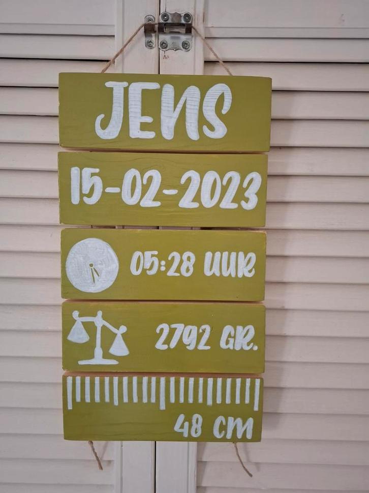 Geboortebord Naambordje Kraamcadeau Persoonlijk, Kinderen en Baby's, Kraamcadeaus en Geboorteborden, Nieuw, Ophalen of Verzenden