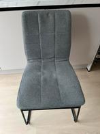 Zes grijze eetkamerstoelen van Leen Bakker, Huis en Inrichting, Stoelen, Ophalen, Gebruikt, Vier, Stof