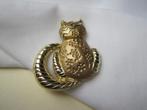 Broche   poes/ kat fantasierijk bewerkt, Verzenden, Zo goed als nieuw, Goud, Overige materialen