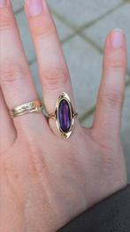 Goude ring 8k amethist kleur verandering blauw 16.5, Ophalen of Verzenden, Dame, Nvt, Kleiner dan 17