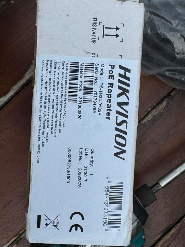 Hikvision PoE Repeater DS-1H34-0102P, Audio, Tv en Foto, Videobewaking, Ophalen of Verzenden