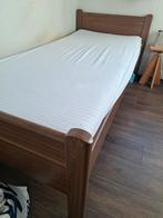 Houten bed 90x200 met Auping spiraalbodem, Huis en Inrichting, Slaapkamer | Bedden, Ophalen, 90 cm, Eenpersoons, Bruin