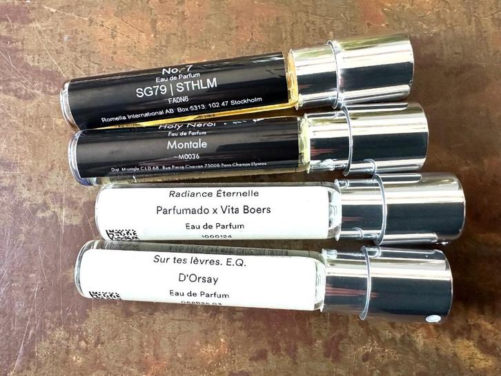 Spray Eau de Parfum 4x Parfumado Niche geuren glazen flesjes, Sieraden, Tassen en Uiterlijk, Uiterlijk | Parfum, Zo goed als nieuw